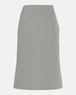 Dries Van Noten Cotton-Blend Midi Skirt - Grey