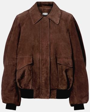 Loewe Suede Blouson Jacket - Brown