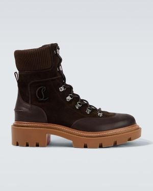 Christian Louboutin Armandine University Leather Hiking Boots - Brown
