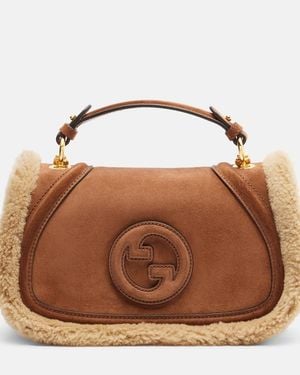 Gucci Henkeltasche Blondie Medium Aus Veloursleder - Braun