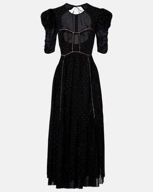 Isabel Marant Sichene Polka-Dot Cotton Maxi Dress - Black