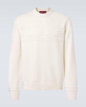 Gucci Pullover Aus Baumwolle Und Wolle - Weiß
