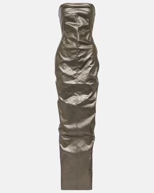 Rick Owens Lido Corset Coated Denim Gown - Grey
