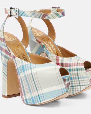 Vivienne Westwood Vargas Checked Leather Platform Court Shoes - Metallic