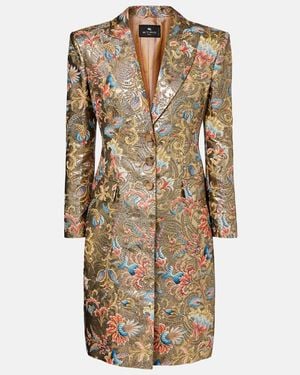 Etro Bedruckter Mantel Aus Lame - Natur