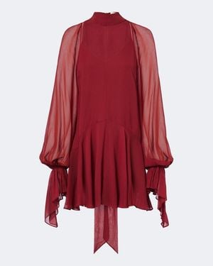 De La Vali Casimiro Ruffled Georgette Minidress - Red