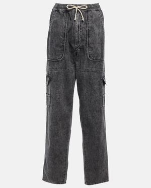 Isabel Marant Viamao High-Rise Cotton Pants - Gray