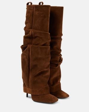 The Attico Rea Suede Knee-High Boots - Brown