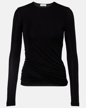 Agolde Eve Draped T-Shirt - Black