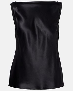 Nina Ricci Silk-Blend Satin Top - Black