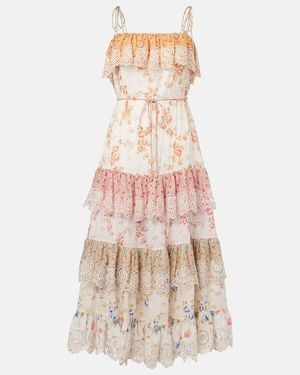 Zimmermann Lucky Tiered Cotton Maxi Dress - Pink