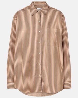 Leset Yoshi Striped Cotton-Blend Twill Shirt - Brown