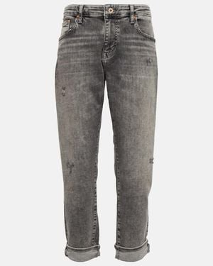 AG Jeans Ex-Boyfriend Mid-Rise Slim Jeans - Grey
