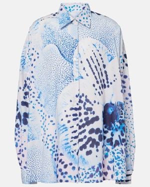 Dries Van Noten Printed Cotton Shirt - Blue