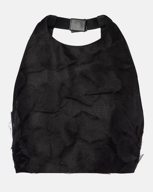 Max Mara Fumetto Silk Fil Coupe Crop Top - Black