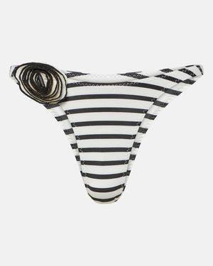 SAME Rosette '90S Striped Bikini Bottoms - White