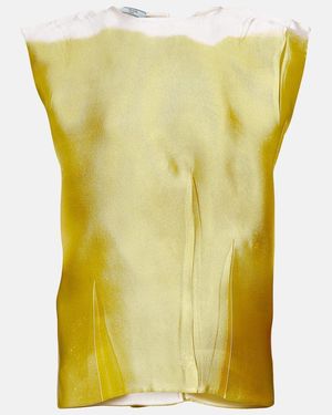 Prada Sleeveless Satin Blouse - Yellow