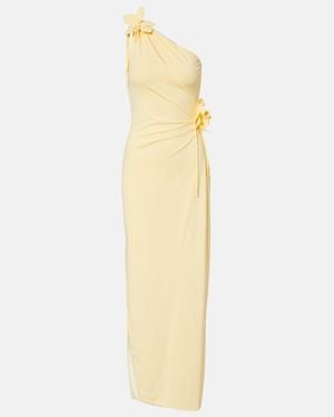 Coperni Asymmetric Floral Gown - Metallic