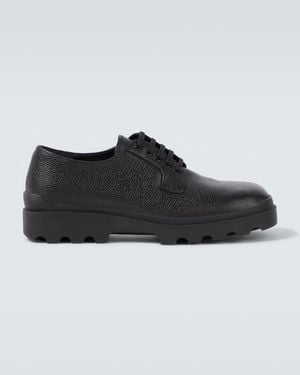 Prada Leather Derby Shoes - Black