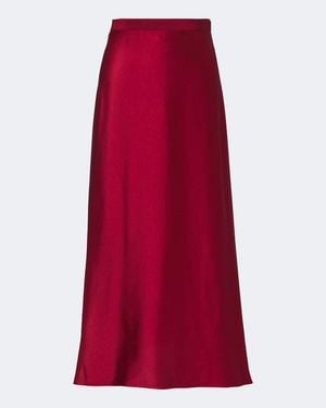 FFORME Carina Asymmetric Satin Maxi Skirt - Red