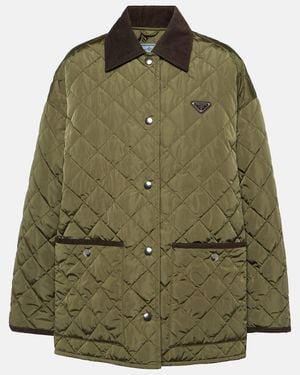 Prada Light Re-Nylon Quilted Jacket - Green