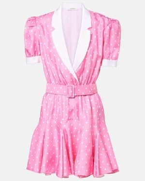 Rodarte Polka-Dot Silk Twill Minidress - Pink