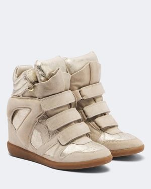 Isabel Marant Wedge-Sneakers Bekett Aus Metallic-Leder - Natur