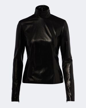 Gucci Top Aus Leder - Schwarz