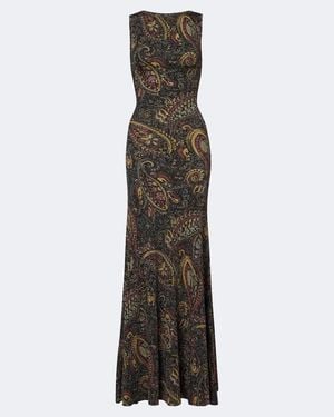Etro Printed Ribbed-Knit Maxi Dress - Multicolor