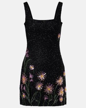 STAUD Le Sable Beaded Minidress - Black