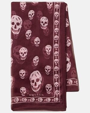 McQueen Tuch Skull Aus Seide - Rot