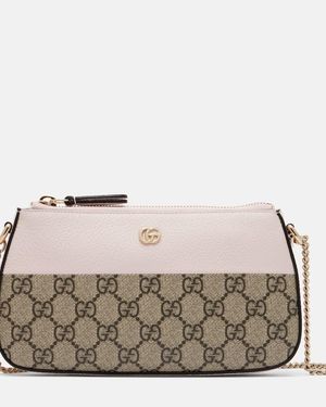 Gucci Schultertasche Gg Marmont Mini Mit Leder - Natur