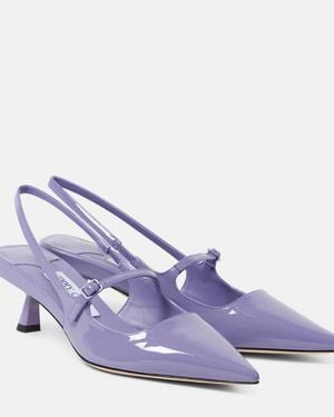 Jimmy Choo Didi 45 Patent Leather Slingback Court Shoes - Purple