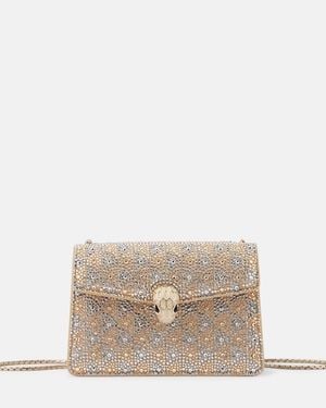 BVLGARI Serpenti Forever Mini Embellished Crossbody Bag - Natural