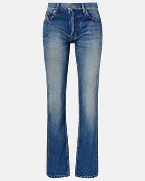 Saint Laurent Faded Straight Jeans - Blue