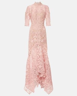 Costarellos Floral Lace Gown - Pink
