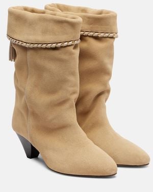 Isabel Marant Dalby 55 Suede Ankle Boots - Natural