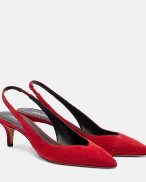 Isabel Marant Padim Suede Slingback Court Shoes - Red