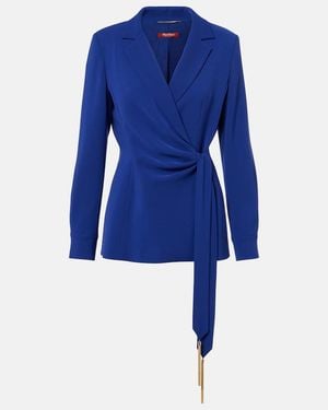 Max Mara Elegante Skipper Cady Wrap Blazer - Blue