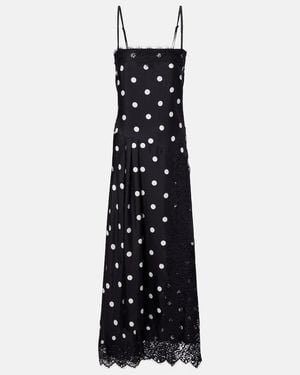 Sportmax Capo Polka-Dot Silk Slip Dress - Black