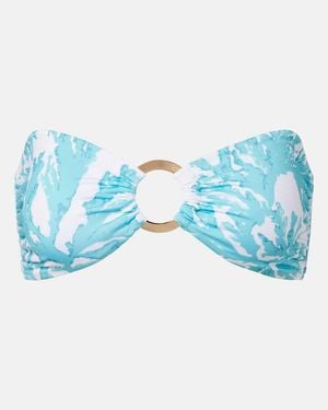Alexandra Miro Carlotta Printed Bandeau Bikini Top - Blue