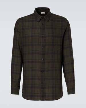 Saint Laurent Checked Shirt - Black