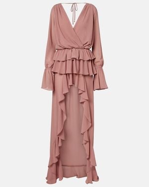 Bananhot Giselle Asymmetric Tiered Maxi Dress - Pink