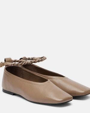 A.Emery Steele Leather Ballet Flats - Brown