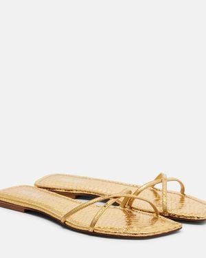 Paris Texas Sandalen Biarritz Aus Metallic-Leder - Natur