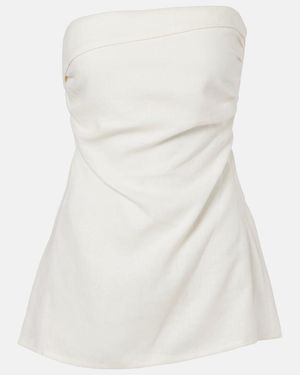 Faithfull the Brand Boe Strapless Linen Top - White