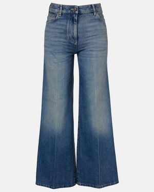 Valentino Jeans Anchos Con Vgold - Azul