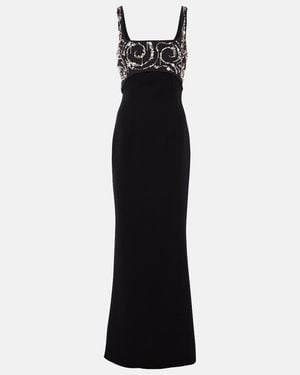 Safiyaa Ezda Embellished Crepe Gown - Black