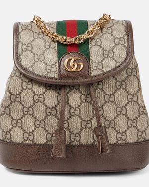 Gucci Ophidia Medium Gg Canvas Backpack - Brown