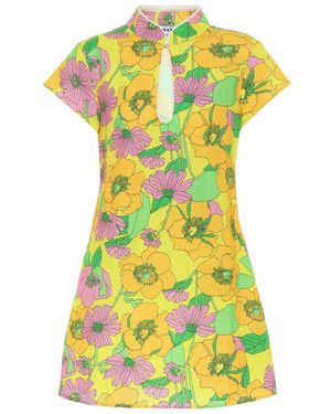 RIXO London Lolita Floral Print Mini Dress - Yellow